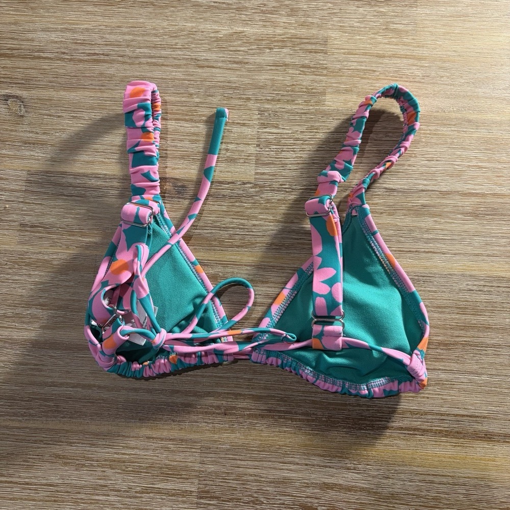 Juniors Wild Fable Bikini Top Green Floral Print Size XS - Picture 2 of 6